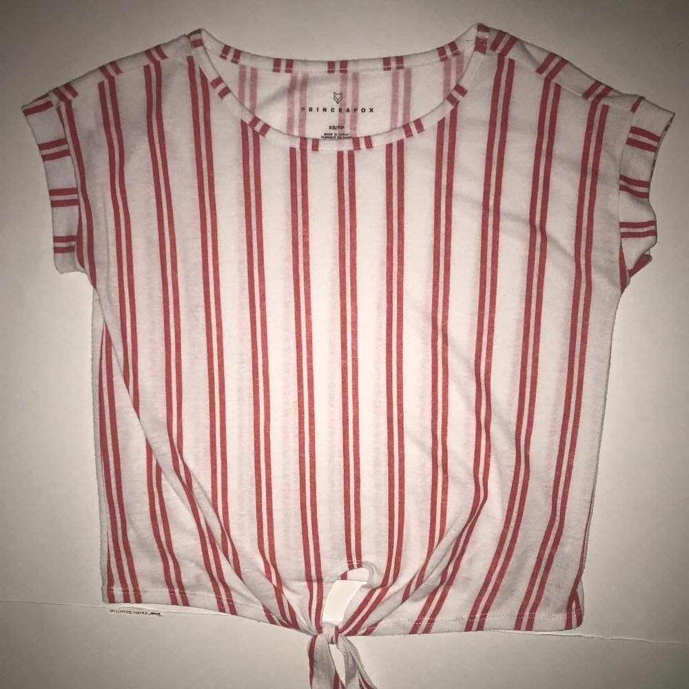 Red and white striped shirt